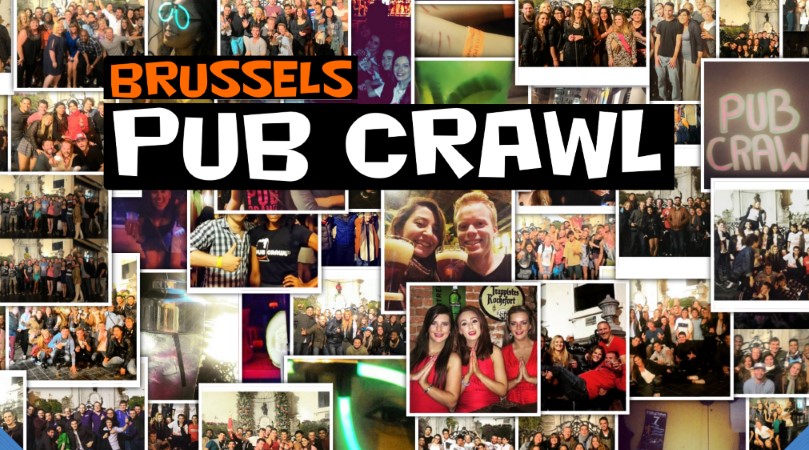 photo group pic barcrawl brussels collage